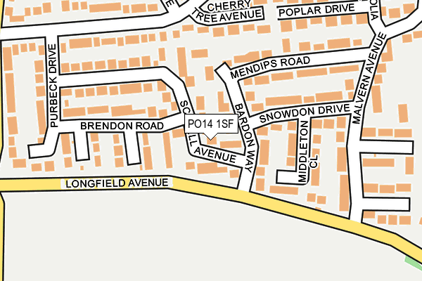 PO14 1SF map - OS OpenMap – Local (Ordnance Survey)