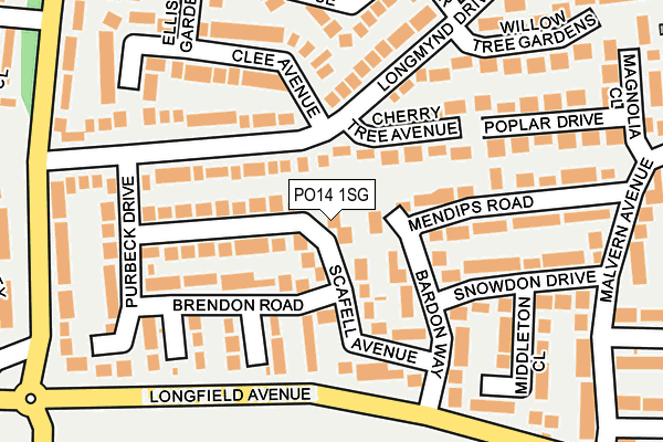 PO14 1SG map - OS OpenMap – Local (Ordnance Survey)