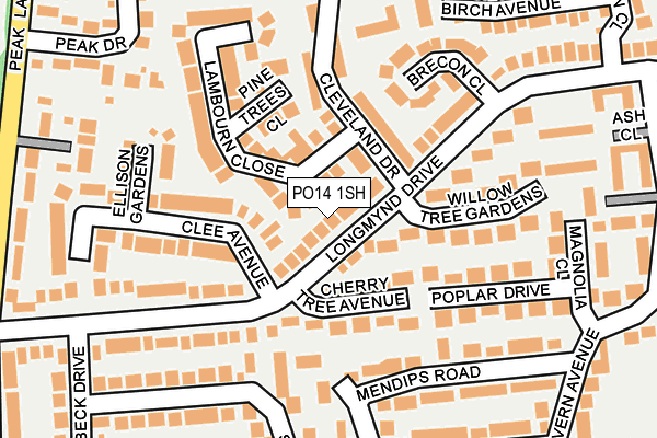 PO14 1SH map - OS OpenMap – Local (Ordnance Survey)