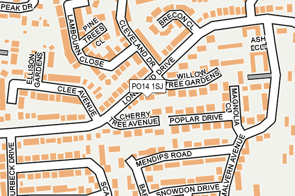PO14 1SJ map - OS OpenMap – Local (Ordnance Survey)