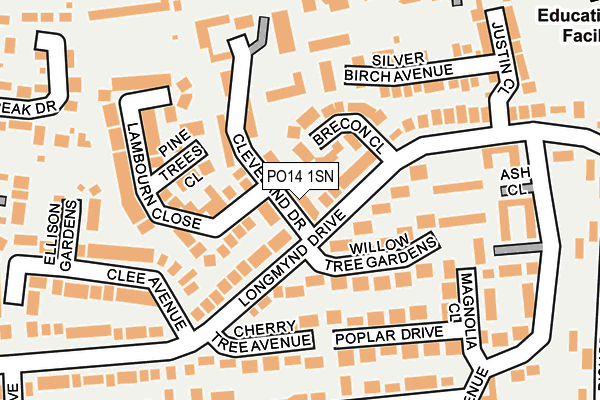 PO14 1SN map - OS OpenMap – Local (Ordnance Survey)