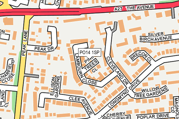 PO14 1SP map - OS OpenMap – Local (Ordnance Survey)