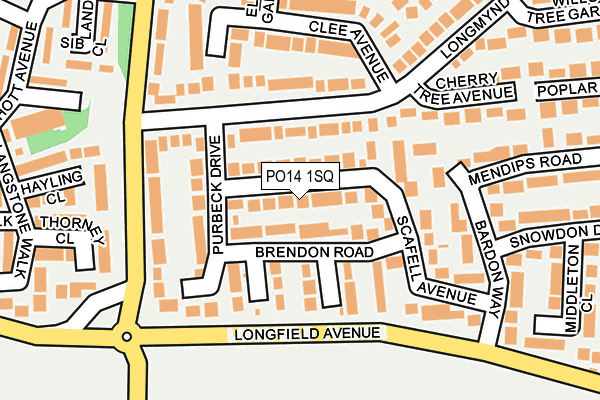 PO14 1SQ map - OS OpenMap – Local (Ordnance Survey)