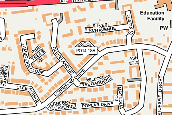 PO14 1SR map - OS OpenMap – Local (Ordnance Survey)