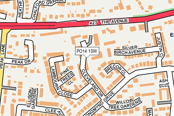 PO14 1SW map - OS OpenMap – Local (Ordnance Survey)