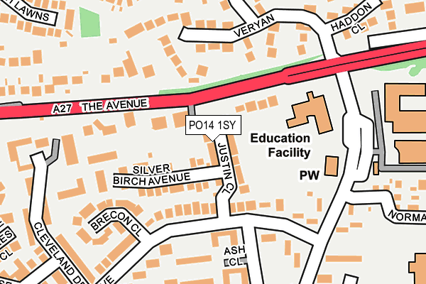 PO14 1SY map - OS OpenMap – Local (Ordnance Survey)