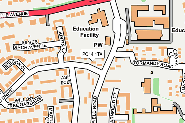 PO14 1TA map - OS OpenMap – Local (Ordnance Survey)