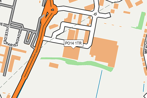 PO14 1TR map - OS OpenMap – Local (Ordnance Survey)