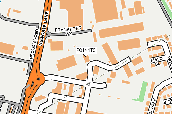 PO14 1TS map - OS OpenMap – Local (Ordnance Survey)