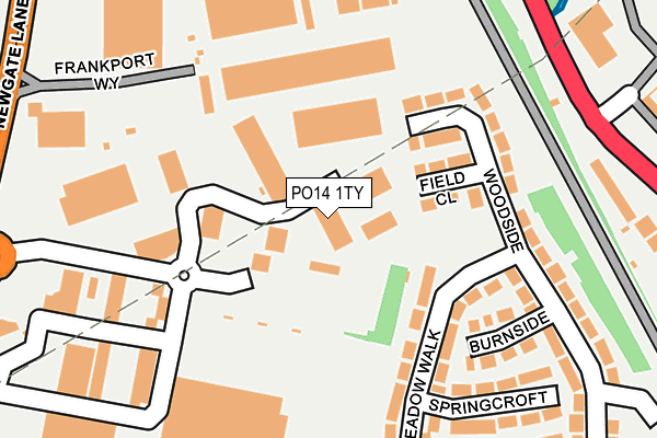 PO14 1TY map - OS OpenMap – Local (Ordnance Survey)