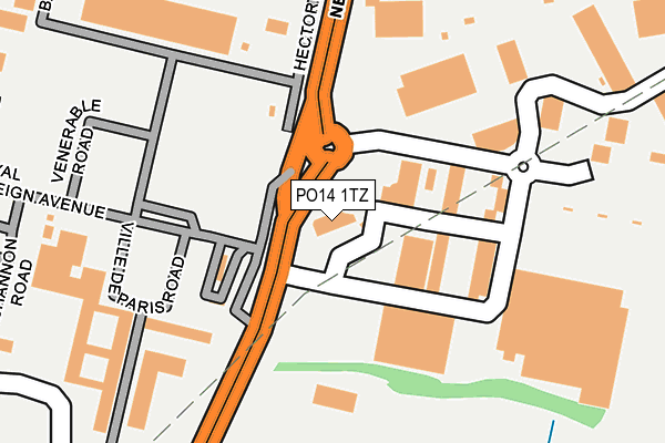 PO14 1TZ map - OS OpenMap – Local (Ordnance Survey)