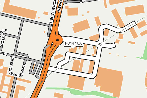 PO14 1UX map - OS OpenMap – Local (Ordnance Survey)