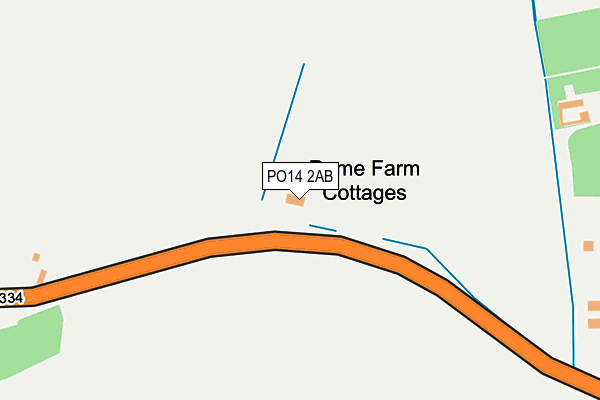 PO14 2AB map - OS OpenMap – Local (Ordnance Survey)