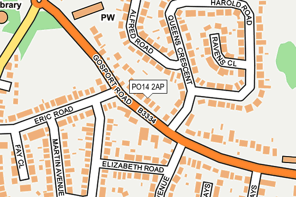 PO14 2AP map - OS OpenMap – Local (Ordnance Survey)