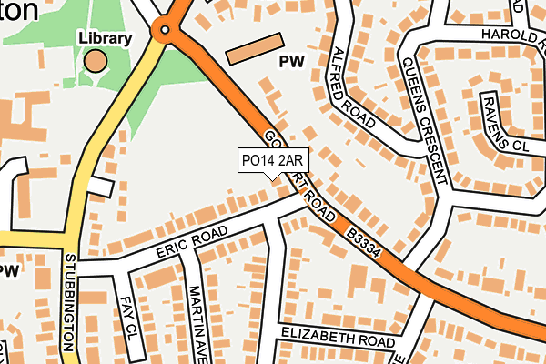 PO14 2AR map - OS OpenMap – Local (Ordnance Survey)