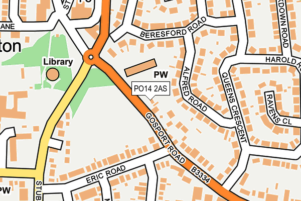 PO14 2AS map - OS OpenMap – Local (Ordnance Survey)