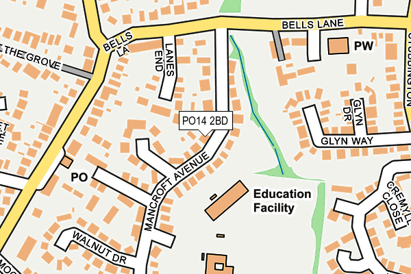 PO14 2BD map - OS OpenMap – Local (Ordnance Survey)