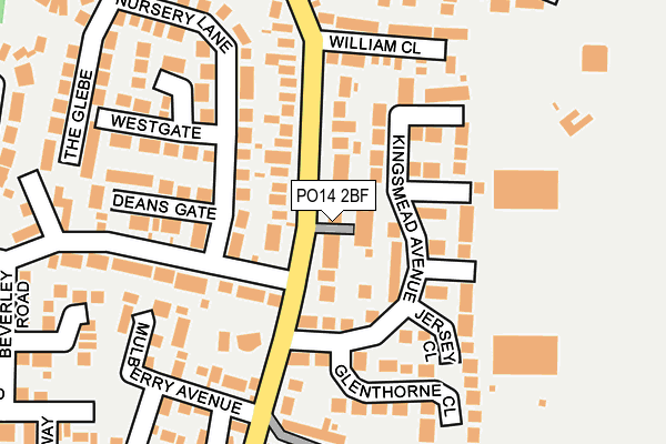 PO14 2BF map - OS OpenMap – Local (Ordnance Survey)