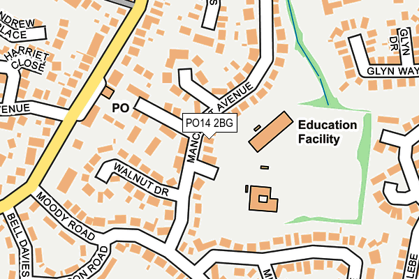 PO14 2BG map - OS OpenMap – Local (Ordnance Survey)