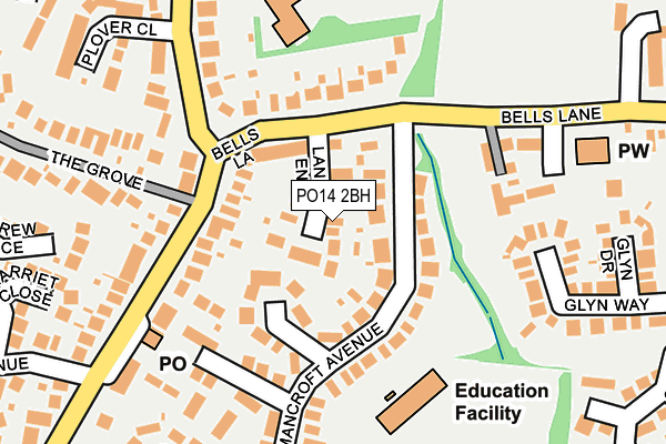 PO14 2BH map - OS OpenMap – Local (Ordnance Survey)