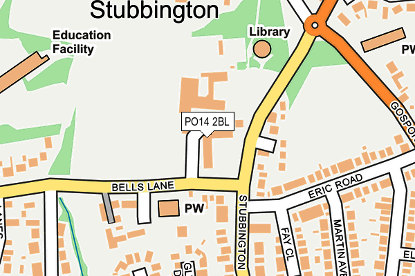 PO14 2BL map - OS OpenMap – Local (Ordnance Survey)