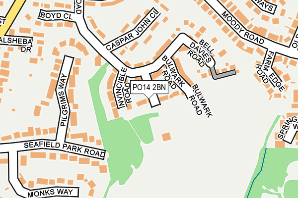 PO14 2BN map - OS OpenMap – Local (Ordnance Survey)