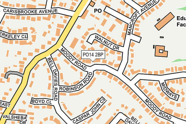 PO14 2BP map - OS OpenMap – Local (Ordnance Survey)