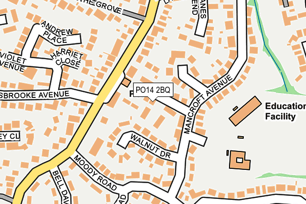 PO14 2BQ map - OS OpenMap – Local (Ordnance Survey)