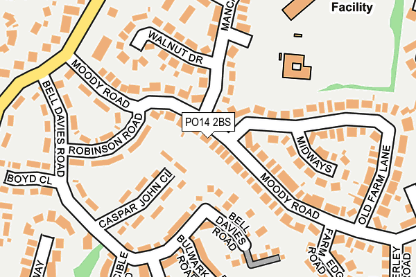 PO14 2BS map - OS OpenMap – Local (Ordnance Survey)