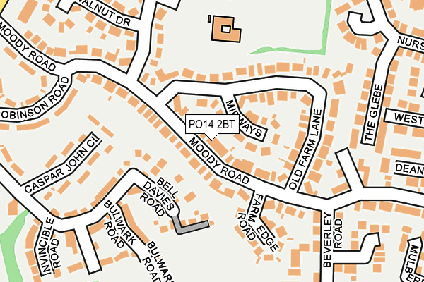 PO14 2BT map - OS OpenMap – Local (Ordnance Survey)