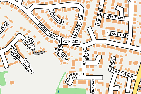 PO14 2BX map - OS OpenMap – Local (Ordnance Survey)