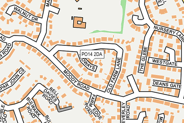 PO14 2DA map - OS OpenMap – Local (Ordnance Survey)