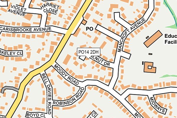 PO14 2DH map - OS OpenMap – Local (Ordnance Survey)
