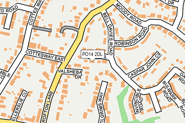 PO14 2DL map - OS OpenMap – Local (Ordnance Survey)