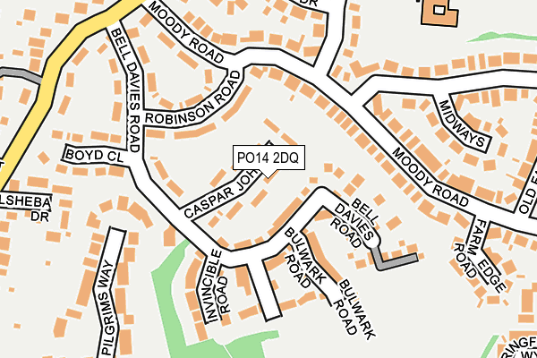 PO14 2DQ map - OS OpenMap – Local (Ordnance Survey)