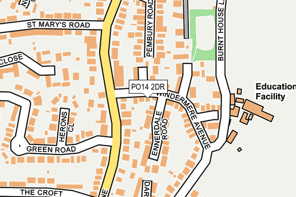 PO14 2DR map - OS OpenMap – Local (Ordnance Survey)