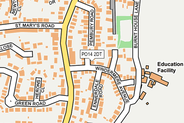PO14 2DT map - OS OpenMap – Local (Ordnance Survey)