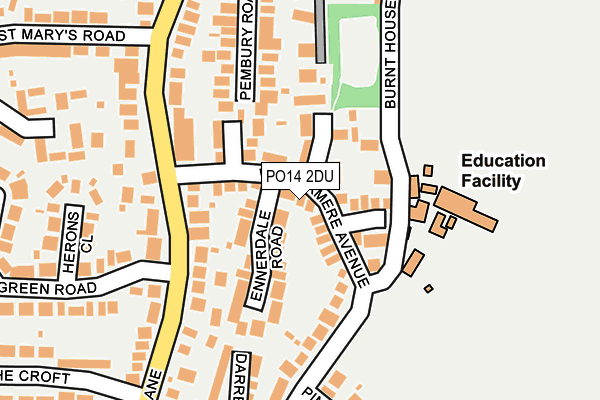 PO14 2DU map - OS OpenMap – Local (Ordnance Survey)