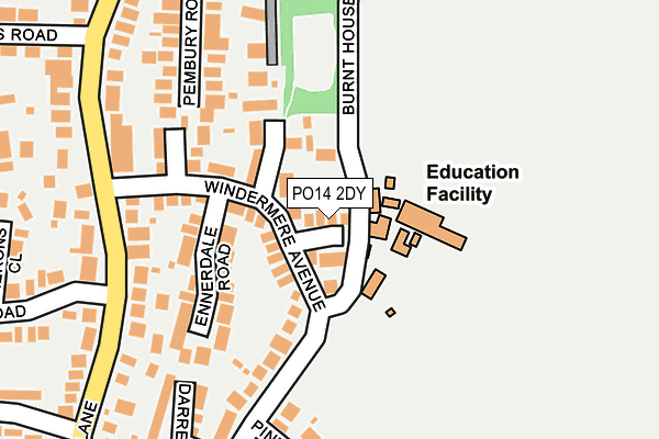 PO14 2DY map - OS OpenMap – Local (Ordnance Survey)