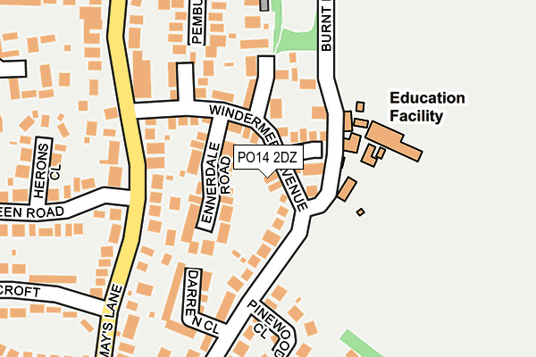 PO14 2DZ map - OS OpenMap – Local (Ordnance Survey)
