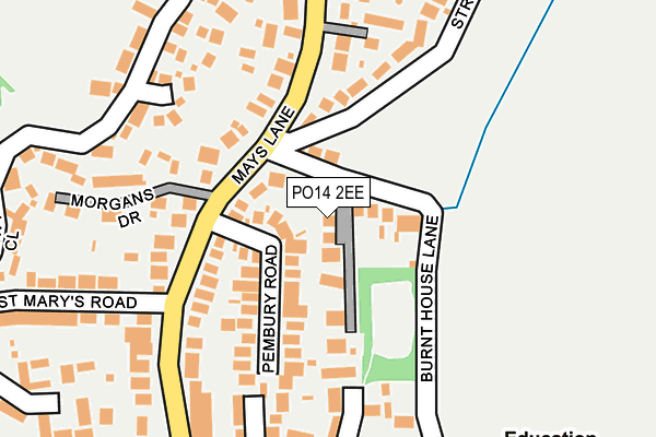 PO14 2EE map - OS OpenMap – Local (Ordnance Survey)