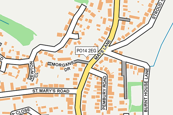 PO14 2EG map - OS OpenMap – Local (Ordnance Survey)