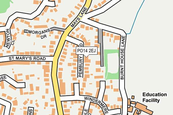 PO14 2EJ map - OS OpenMap – Local (Ordnance Survey)
