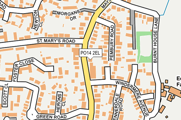 PO14 2EL map - OS OpenMap – Local (Ordnance Survey)