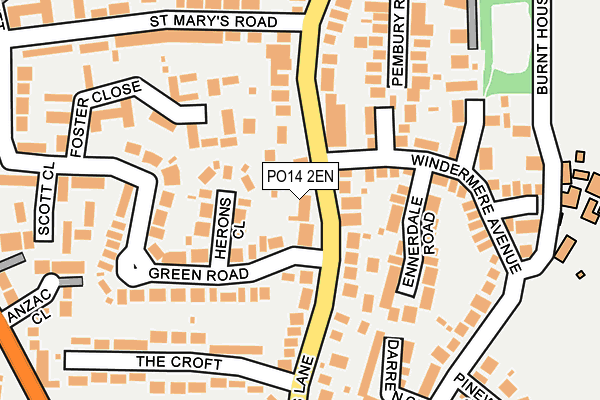 PO14 2EN map - OS OpenMap – Local (Ordnance Survey)