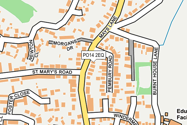 PO14 2EQ map - OS OpenMap – Local (Ordnance Survey)