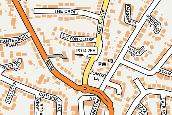 PO14 2ER map - OS OpenMap – Local (Ordnance Survey)