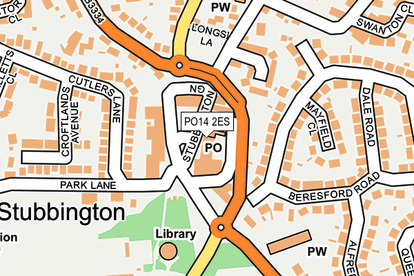 PO14 2ES map - OS OpenMap – Local (Ordnance Survey)