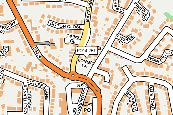 PO14 2ET map - OS OpenMap – Local (Ordnance Survey)