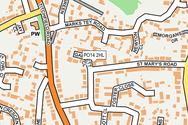 PO14 2HL map - OS OpenMap – Local (Ordnance Survey)